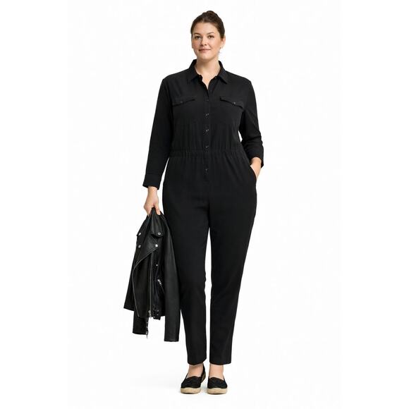 Madewell Pants - Madewell Black Long Sleeve Straight Legs Jumpsuit Size L